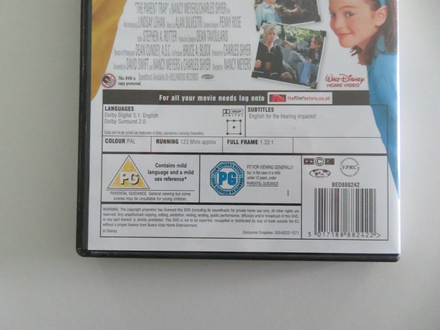 The Parent Trap (DVD) Disney Lindsay Lohan Dennis Quaid 1998 Region 2 Movie posters