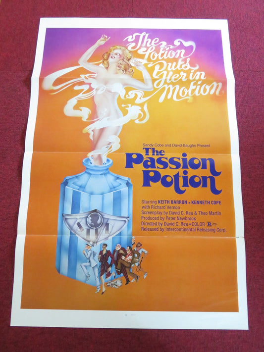 THE PASSION POTION US TRI FOLDED ONE SHEET ROLLED POSTER KEITH BARRON 1971 Rendezvous Cinema Movie posters