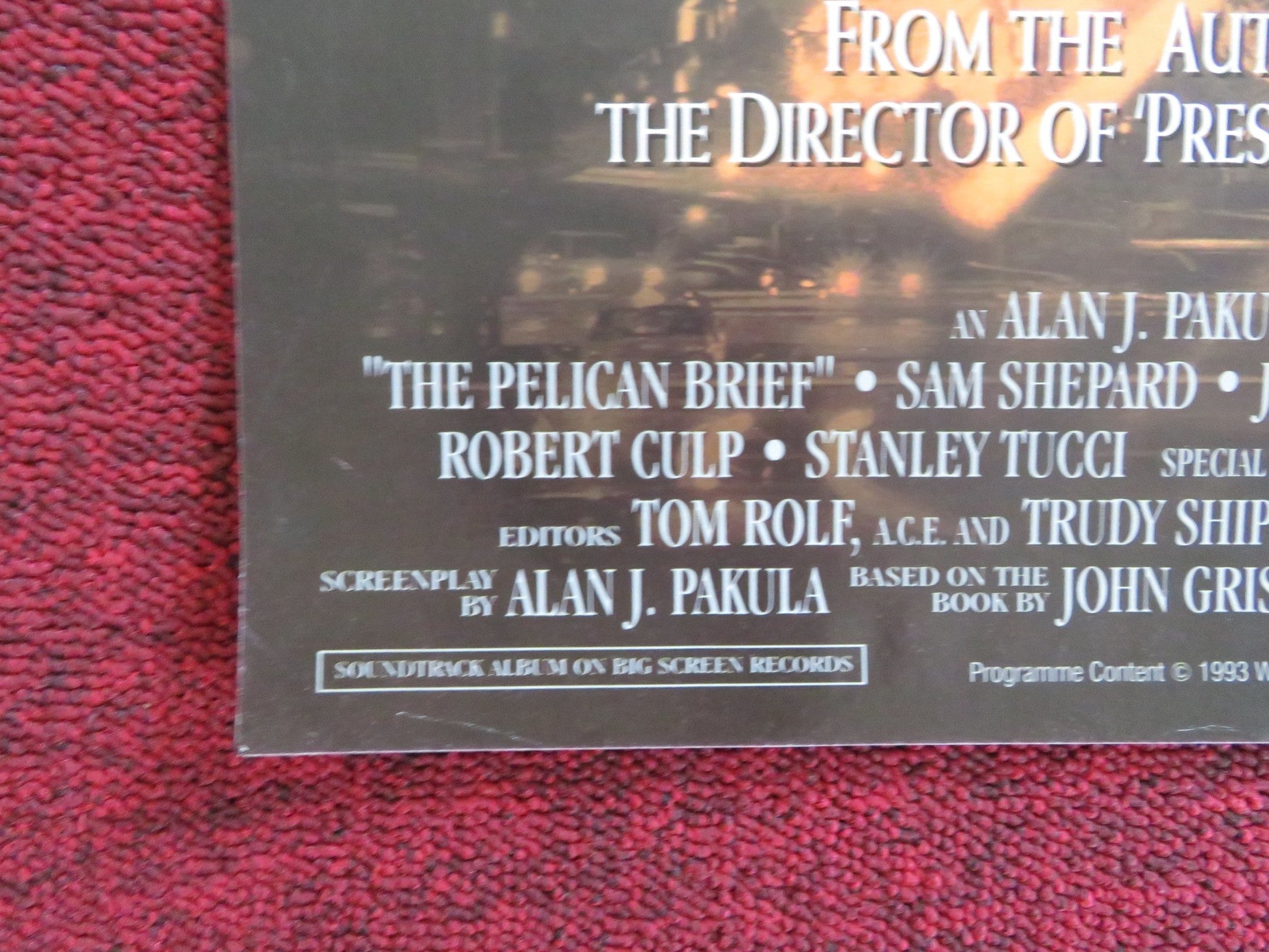 THE PELICAN BRIEF - B VHS VIDEO POSTER JULIA ROBERTS DENZEL WASHINGTON 1993 Rendezvous Cinema Movie posters