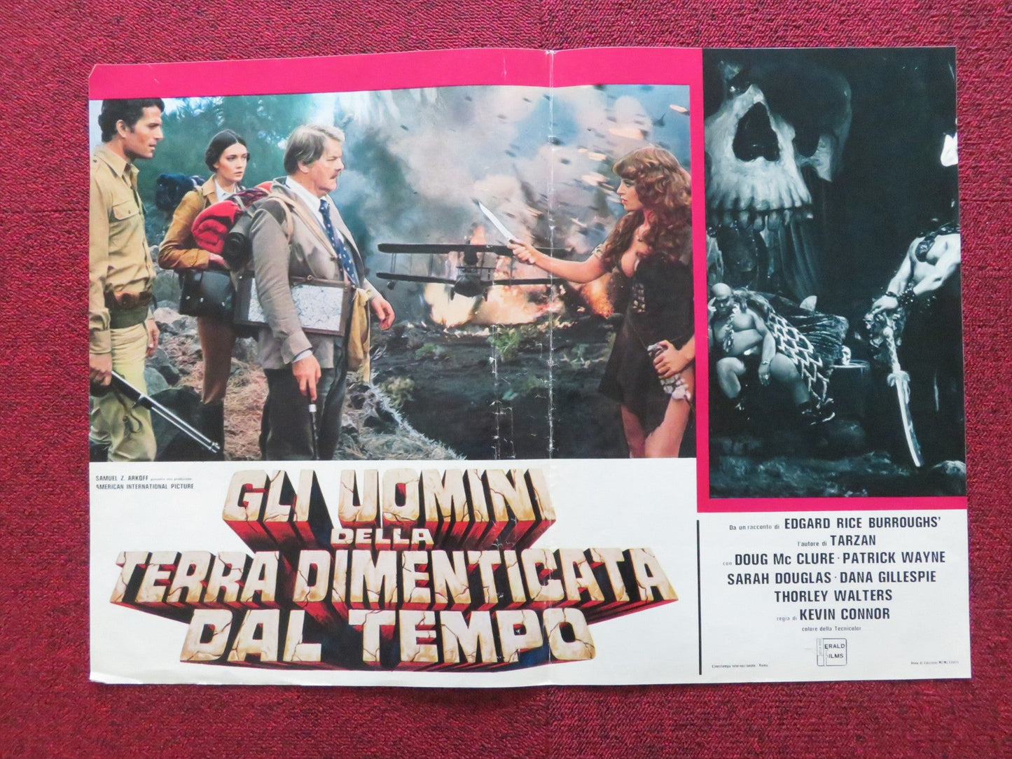 THE PEOPLE THAT TIME FORGOT - B ITALIAN FOTOBUSTA POSTER DOUG MCCLURE 1978 Rendezvous Cinema Movie posters