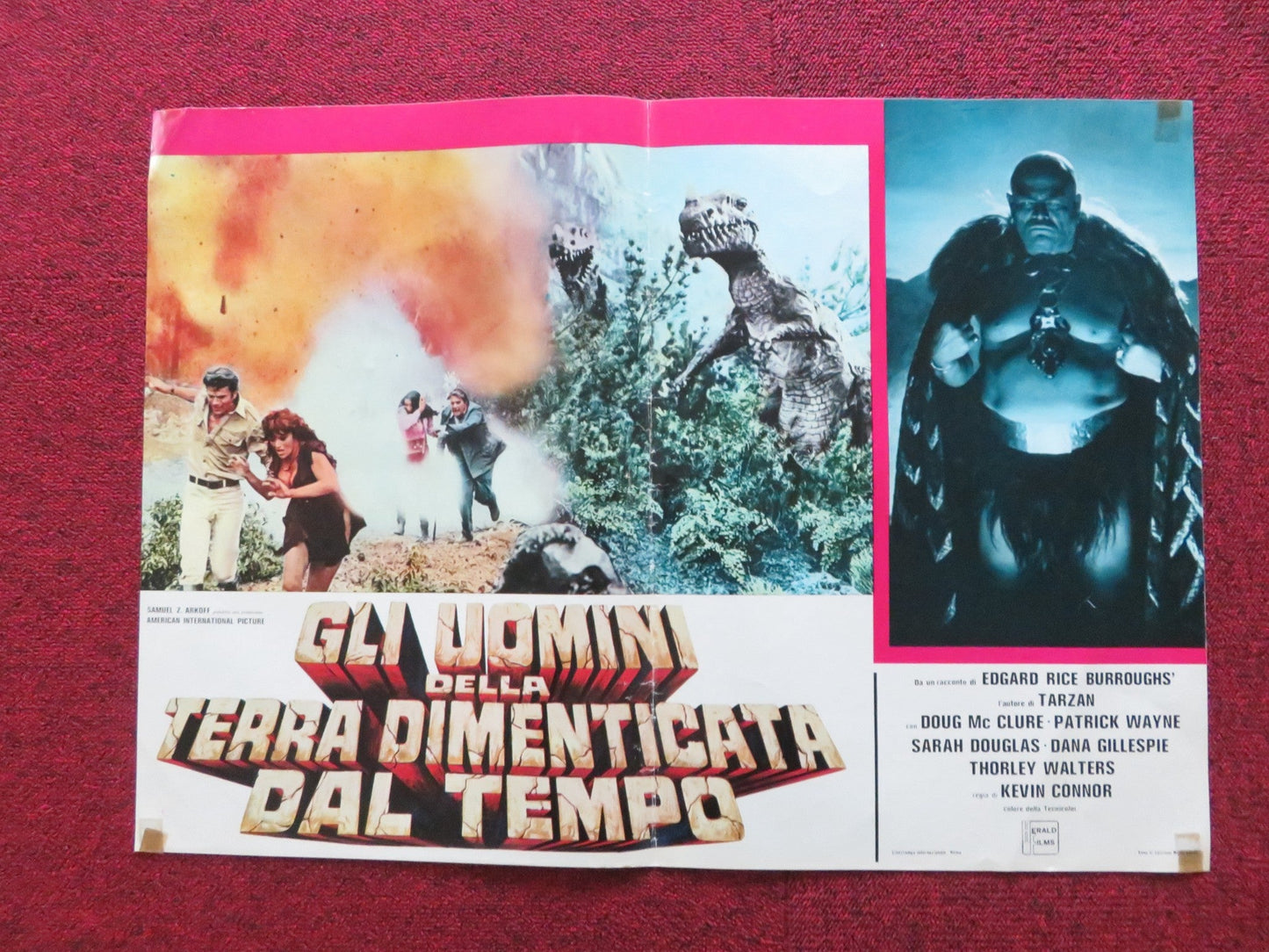 THE PEOPLE THAT TIME FORGOT - C ITALIAN FOTOBUSTA POSTER DOUG MCCLURE 1978 Rendezvous Cinema Movie posters