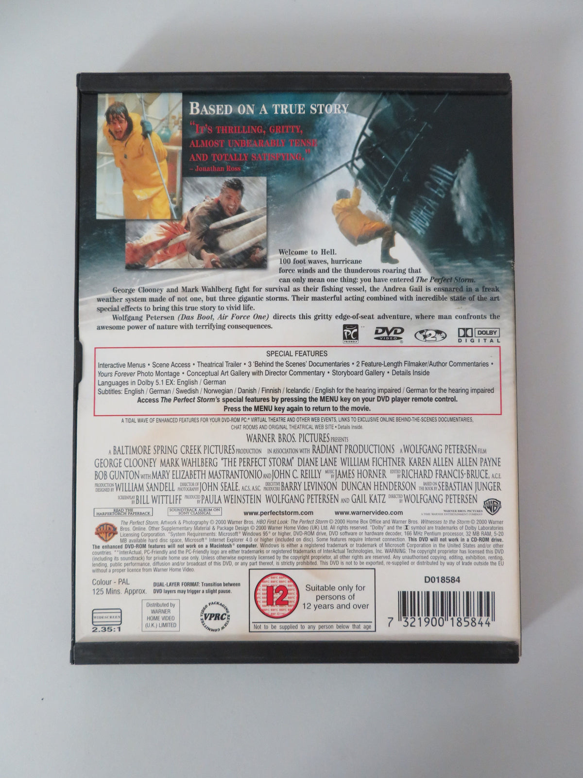 The Perfect Storm - B (DVD) George Clooney Mark Wahlberg 2000 Region 2 Movie posters