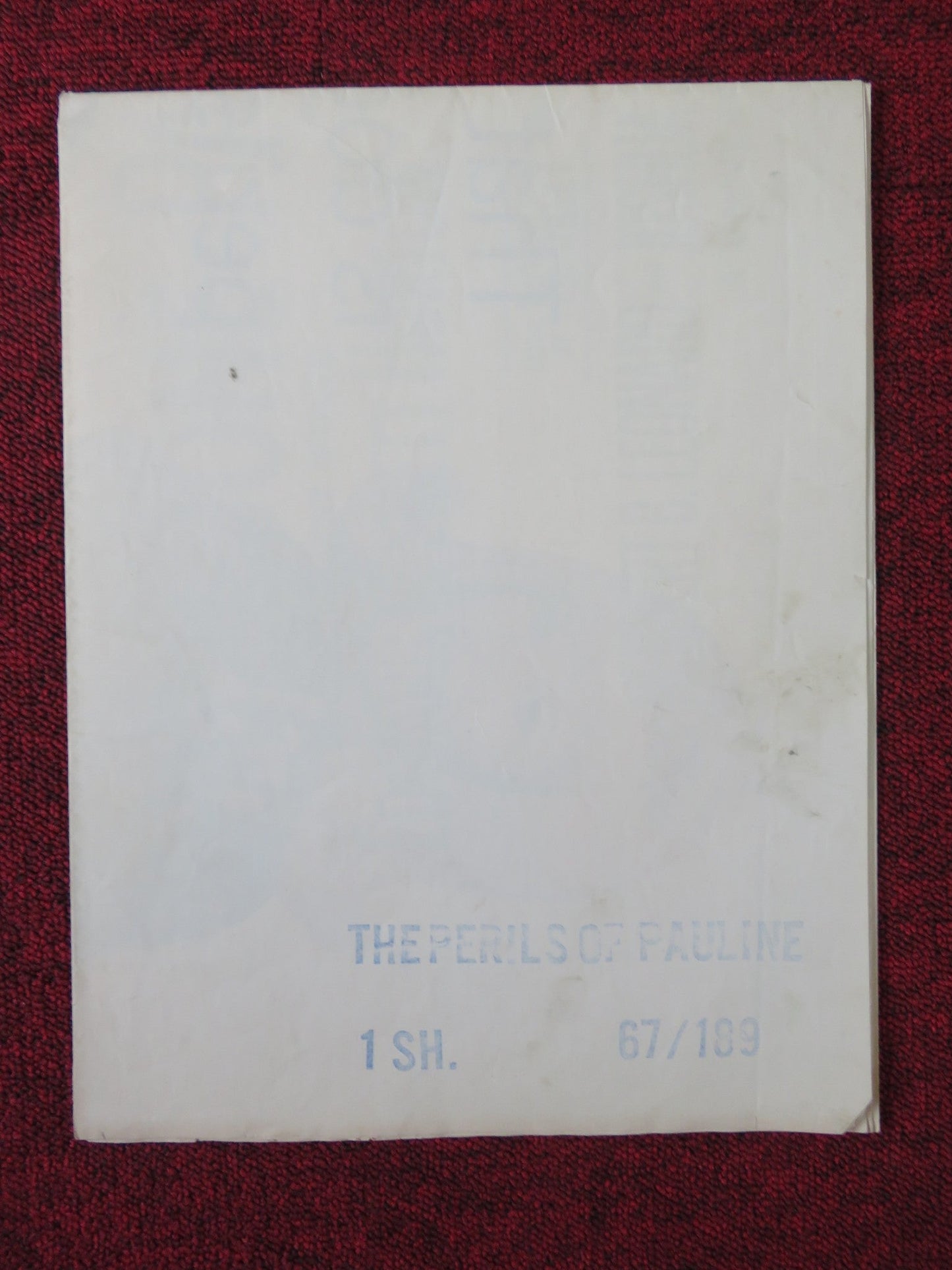 THE PERILS OF PAULINE FOLDED US ONE SHEET POSTER PAT BOONE TERRY - THOMAS 1967 Rendezvous Cinema Movie posters