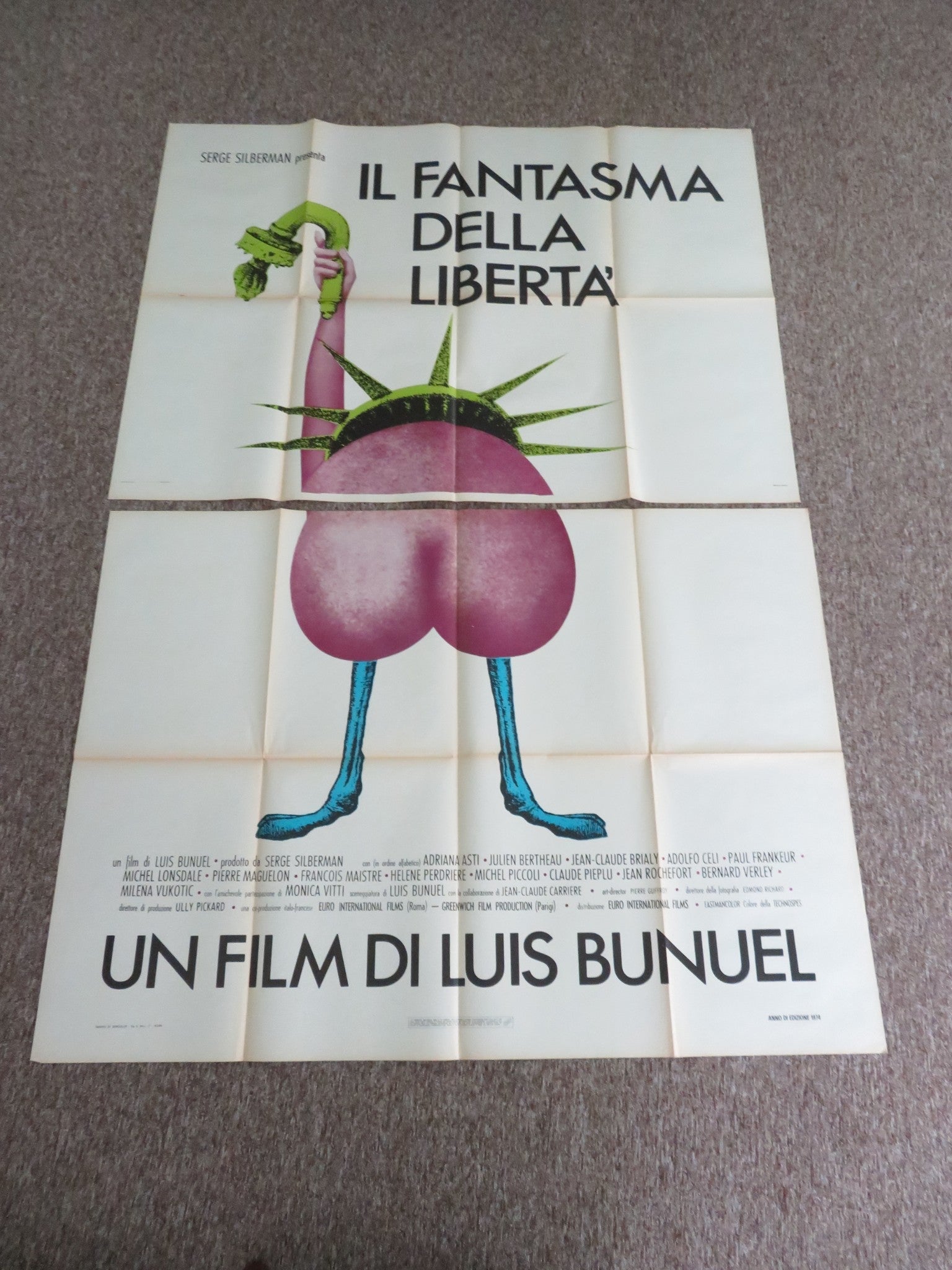THE PHANTOM OF LIBERTY ITALIAN 4 FOGLIO POSTER ADRIANA ASTI JULIEN BERTHEAU 1974 Movie posters