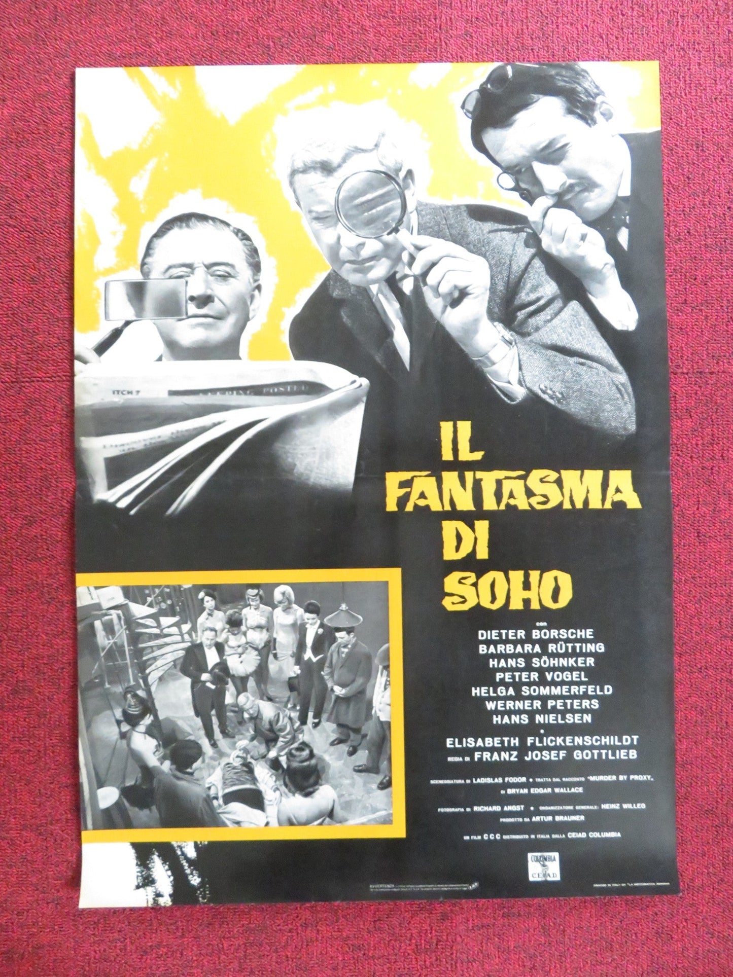 THE PHANTOM OF SOHO - A ITALIAN FOTOBUSTA POSTER DIETER BORSCHE B. RUTTING 1964 Rendezvous Cinema Movie posters
