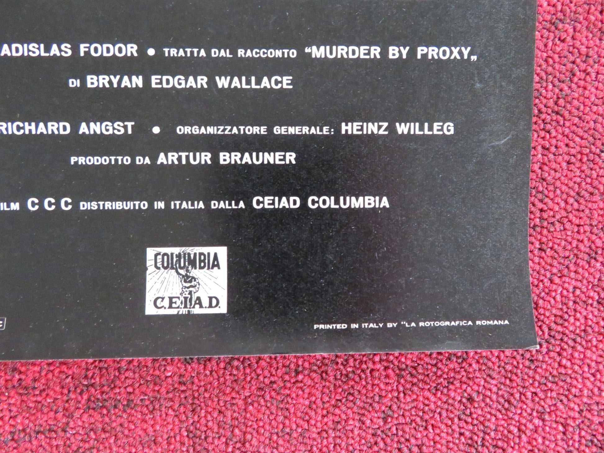 THE PHANTOM OF SOHO - A ITALIAN FOTOBUSTA POSTER DIETER BORSCHE B. RUTTING 1964 Rendezvous Cinema Movie posters