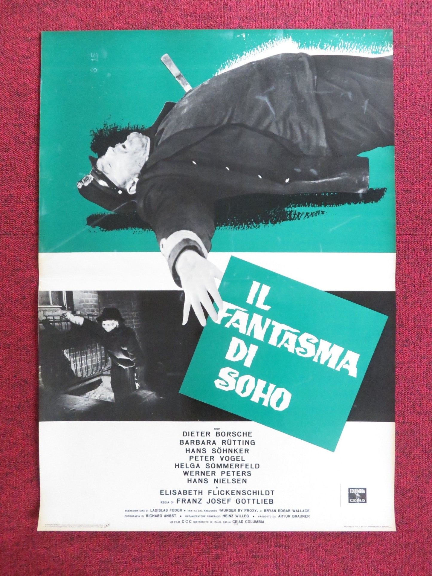 THE PHANTOM OF SOHO - B ITALIAN FOTOBUSTA POSTER DIETER BORSCHE B. RUTTING 1964 Rendezvous Cinema Movie posters
