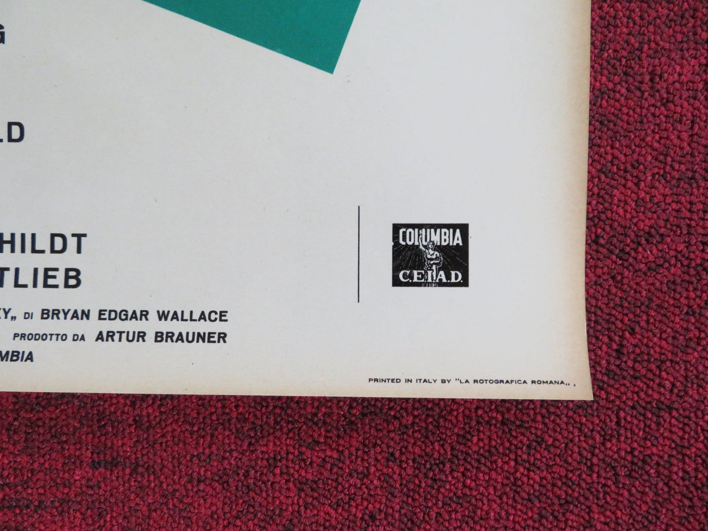 THE PHANTOM OF SOHO - B ITALIAN FOTOBUSTA POSTER DIETER BORSCHE B. RUTTING 1964 Rendezvous Cinema Movie posters