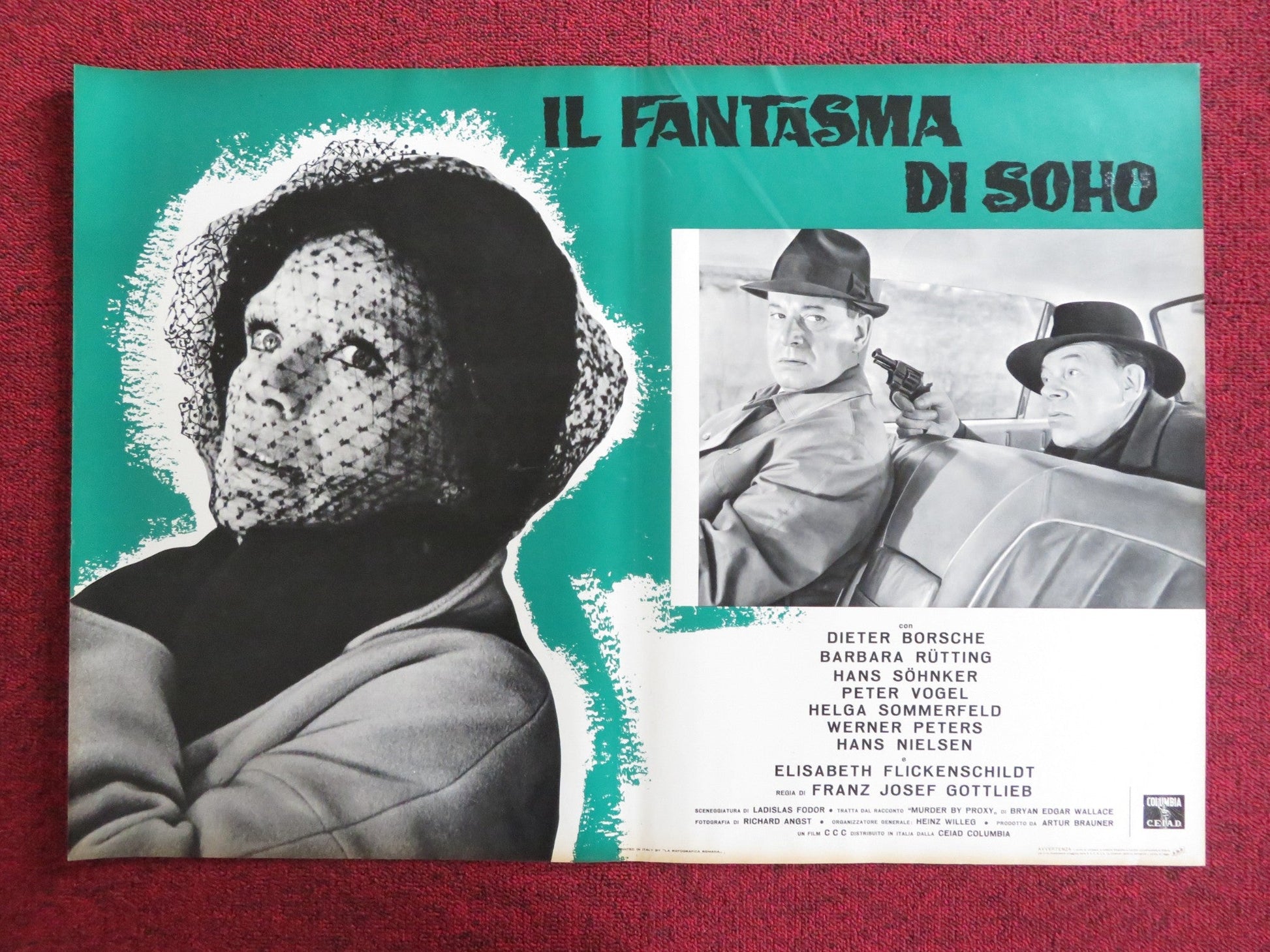 THE PHANTOM OF SOHO - E ITALIAN FOTOBUSTA POSTER DIETER BORSCHE B. RUTTING 1964 Rendezvous Cinema Movie posters