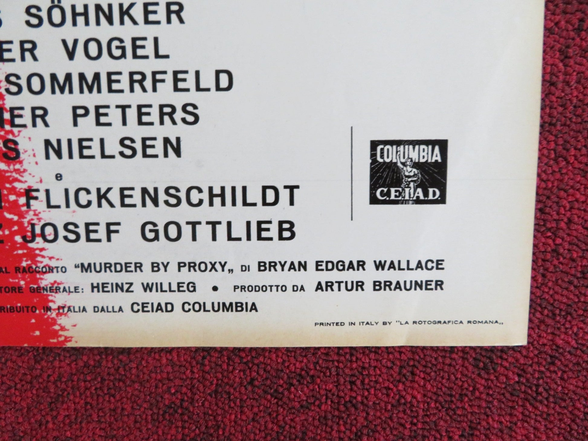 THE PHANTOM OF SOHO - G ITALIAN FOTOBUSTA POSTER DIETER BORSCHE B. RUTTING 1964 Rendezvous Cinema Movie posters