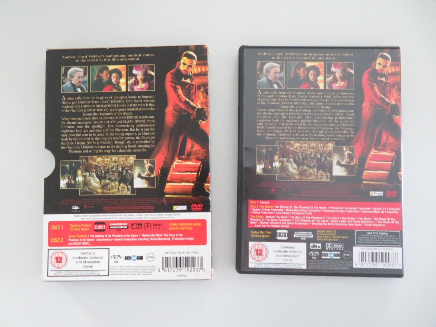 THE PHANTOM OF THE OPERA (DVD) GERARD BUTLER MINNIE DRIVER 2004 REGION 2 Movie posters