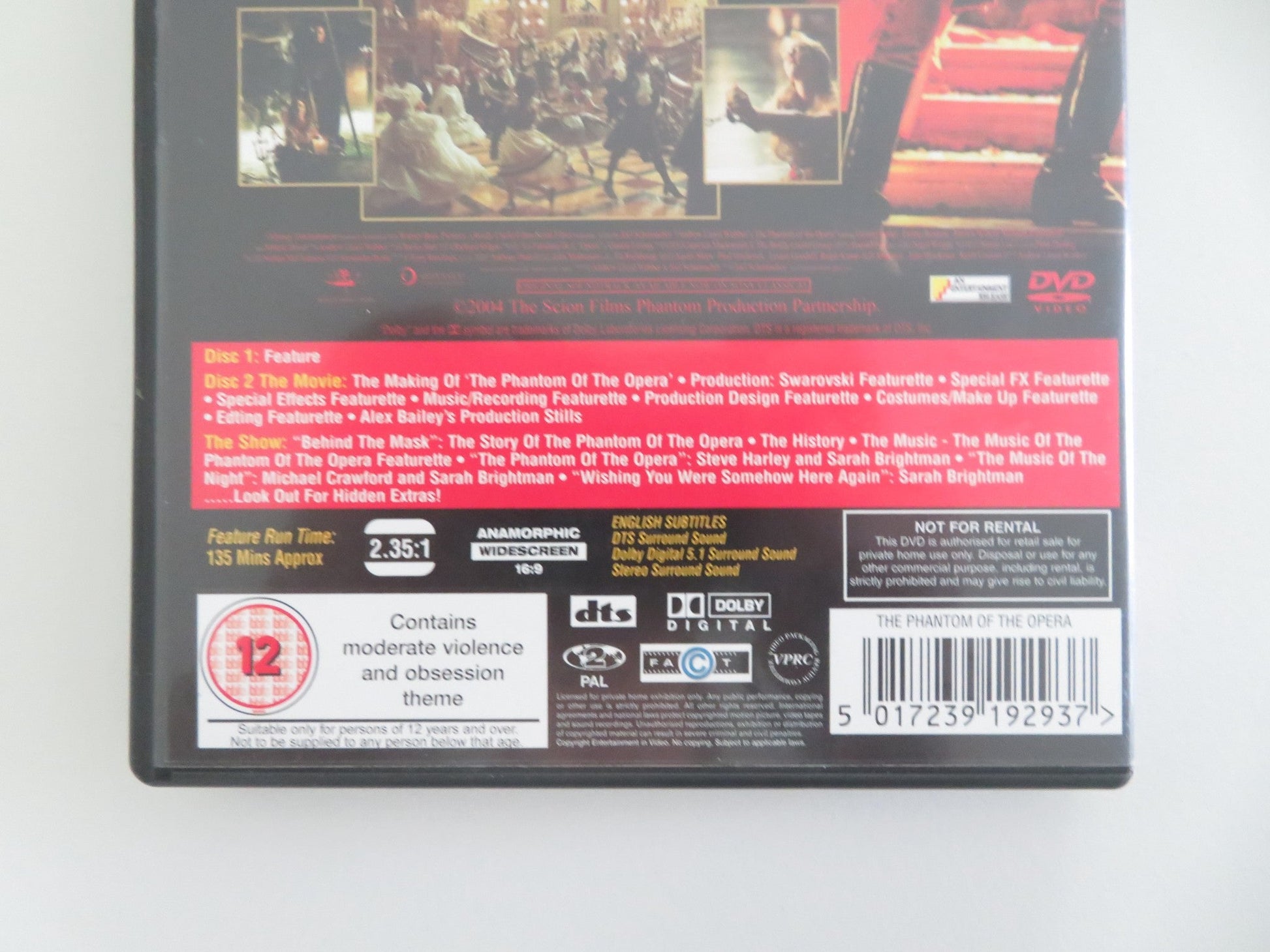 THE PHANTOM OF THE OPERA (DVD) GERARD BUTLER MINNIE DRIVER 2004 REGION 2 Movie posters