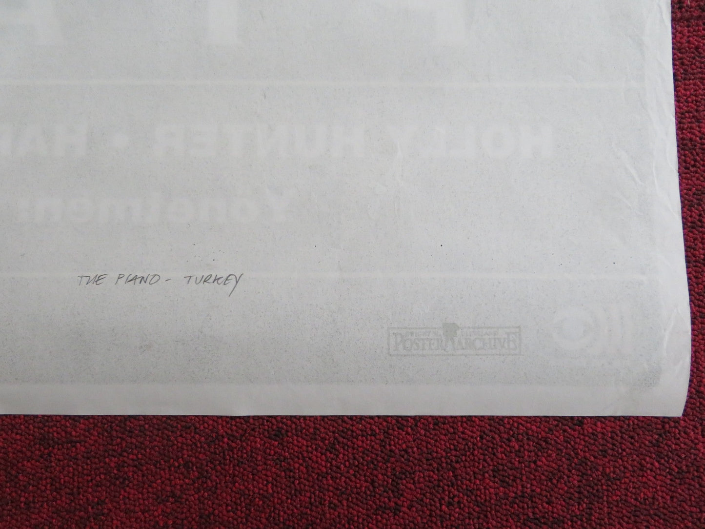 THE PIANO TURKISH POSTER ROLLED HOLLY HUNTER HARVEY KEITEL 1993 Rendezvous Cinema Movie posters