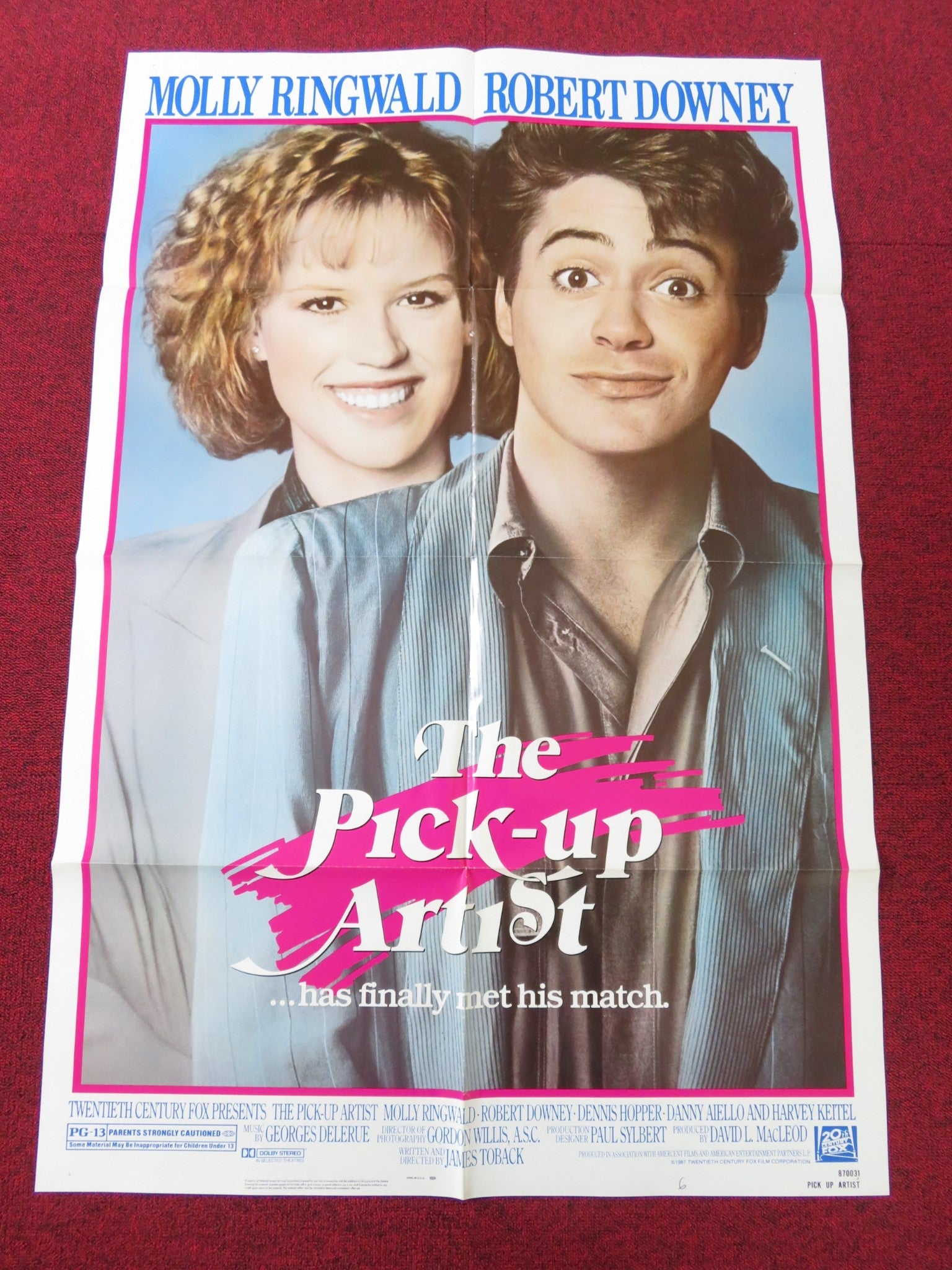 THE PICK - UP ARTIST FOLDED US ONE SHEET POSTER MOLLY RINGWALD R. DOWNEY JR. 1987 Rendezvous Cinema Movie posters