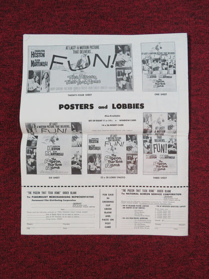 THE PIGEON THAT TOOK ROME UNCUT PRESS BOOK FOLDED CHARLTON HESTON 1962 Rendezvous Cinema Movie posters