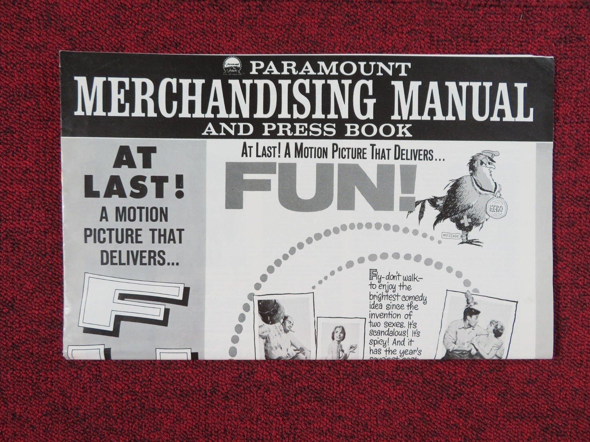 THE PIGEON THAT TOOK ROME UNCUT PRESS BOOK FOLDED CHARLTON HESTON 1962 Rendezvous Cinema Movie posters