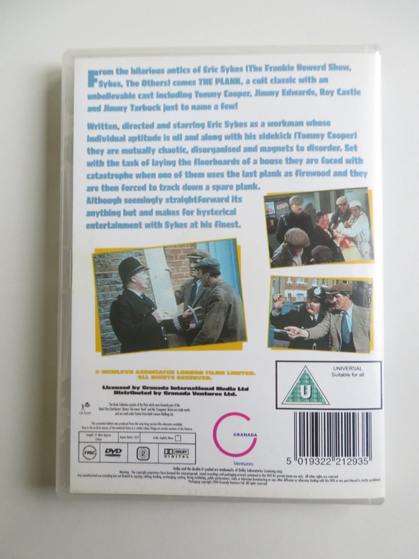THE PLANK (DVD) TOMMY COOPER ERIC SYKES ROY CASTLE 1967 REGION 2 - Rendezvous Cinema