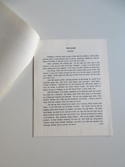 THE PLAYER PRESS KIT 1992 TIM ROBBINS GRETA SCACCHI Movie posters