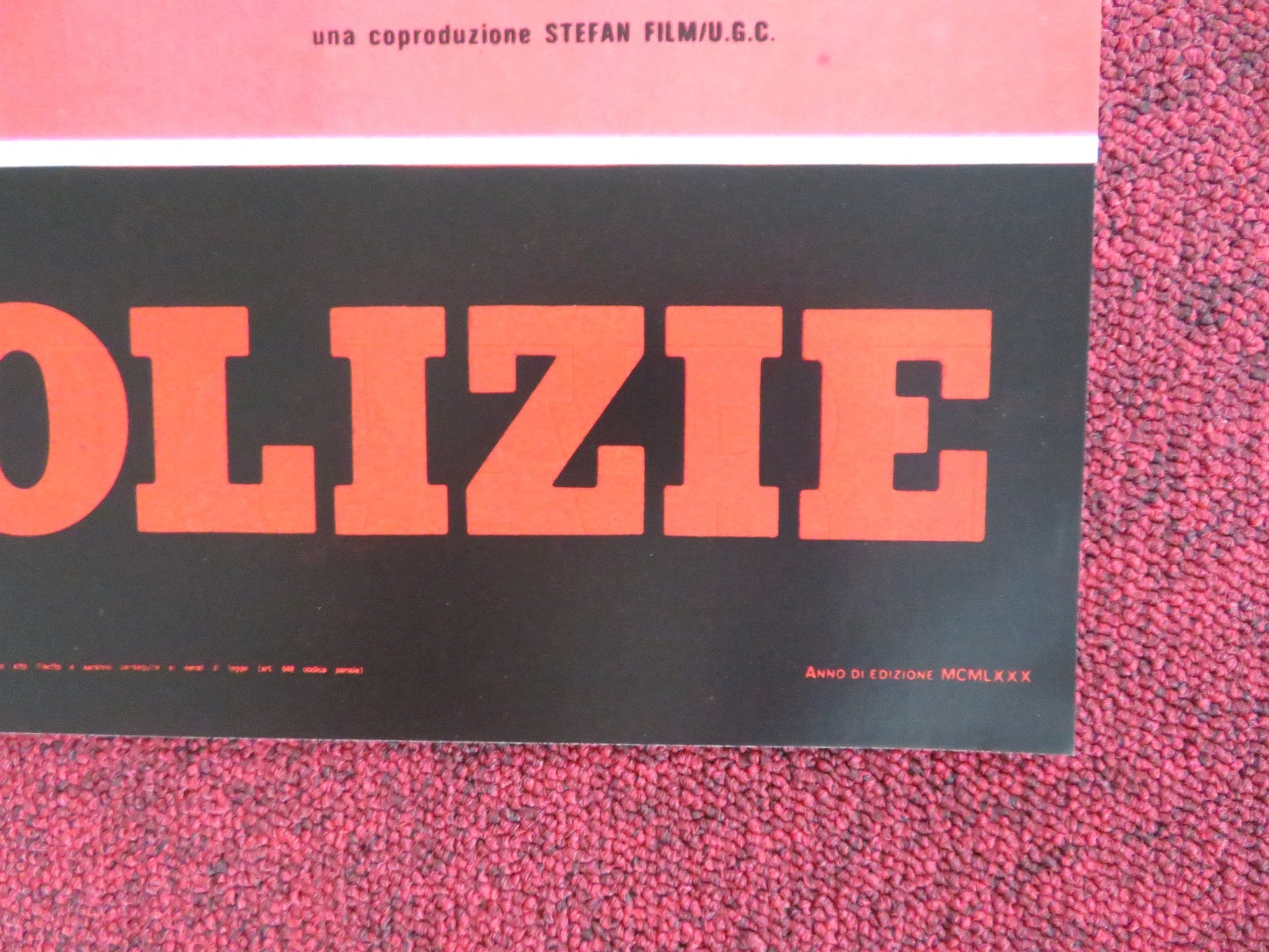 THE POLICE WAR - C ITALIAN FOTOBUSTA POSTER CLAUDE BRASSEUR MARLENE JOBERT 1980 Rendezvous Cinema Movie posters