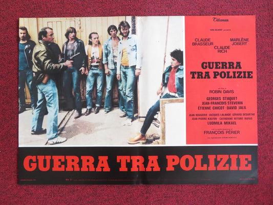 THE POLICE WAR - D ITALIAN FOTOBUSTA POSTER CLAUDE BRASSEUR MARLENE JOBERT 1980 Rendezvous Cinema Movie posters