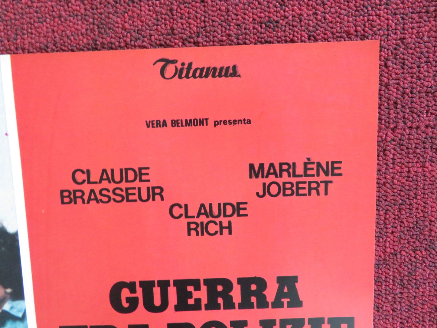 THE POLICE WAR - D ITALIAN FOTOBUSTA POSTER CLAUDE BRASSEUR MARLENE JOBERT 1980 Rendezvous Cinema Movie posters