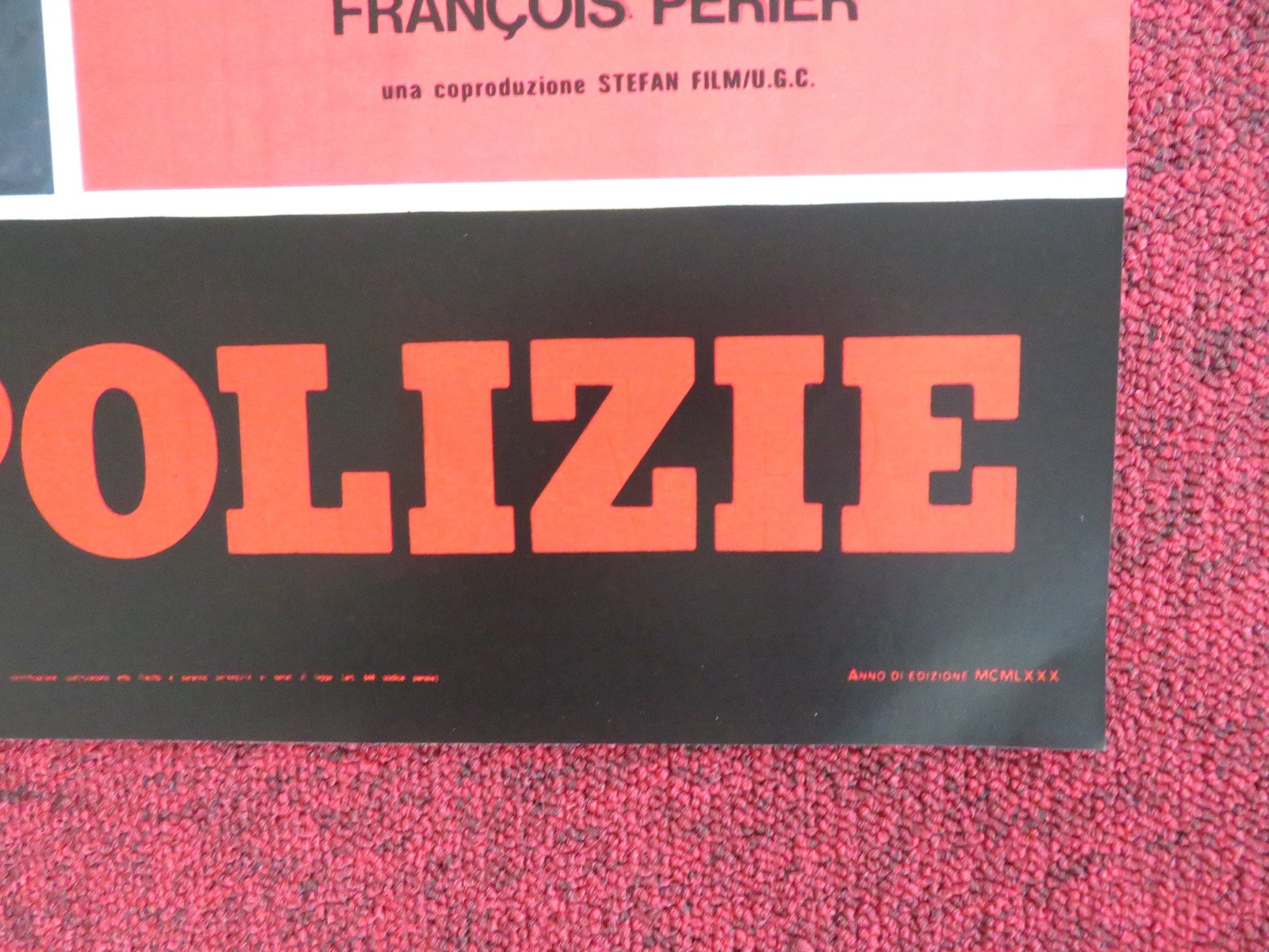 THE POLICE WAR - G ITALIAN FOTOBUSTA POSTER CLAUDE BRASSEUR MARLENE JOBERT 1980 Rendezvous Cinema Movie posters