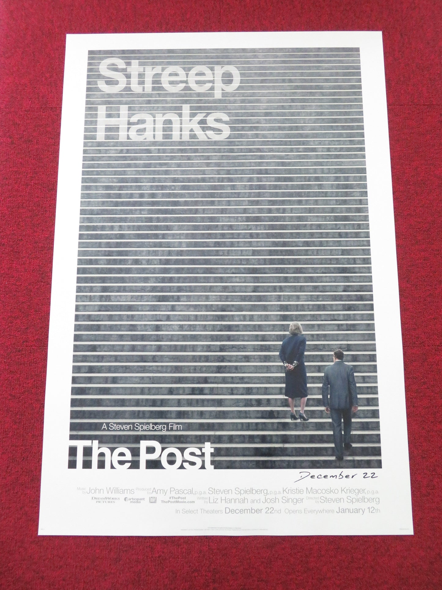 The Post - Version A US One Sheet Rolled Poster Tom Hanks Meryl Streep 2017 Movie posters