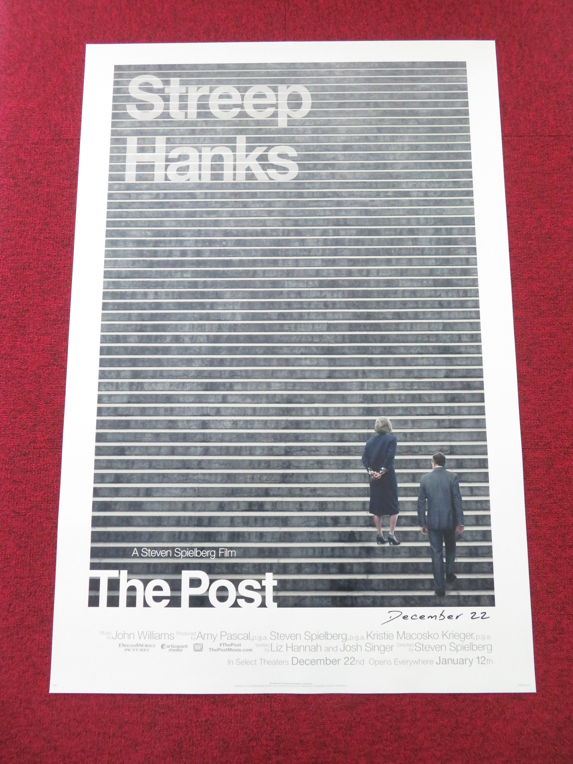 The Post - Version A US One Sheet Rolled Poster Tom Hanks Meryl Streep 2017 Movie posters