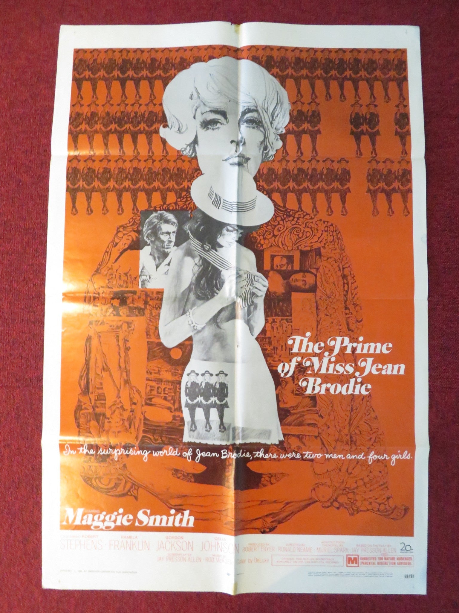 THE PRIME OF MISS JEAN BRODIE FOLDED US ONE SHEET POSTER MAGGIE SMITH 1969 Rendezvous Cinema Movie posters