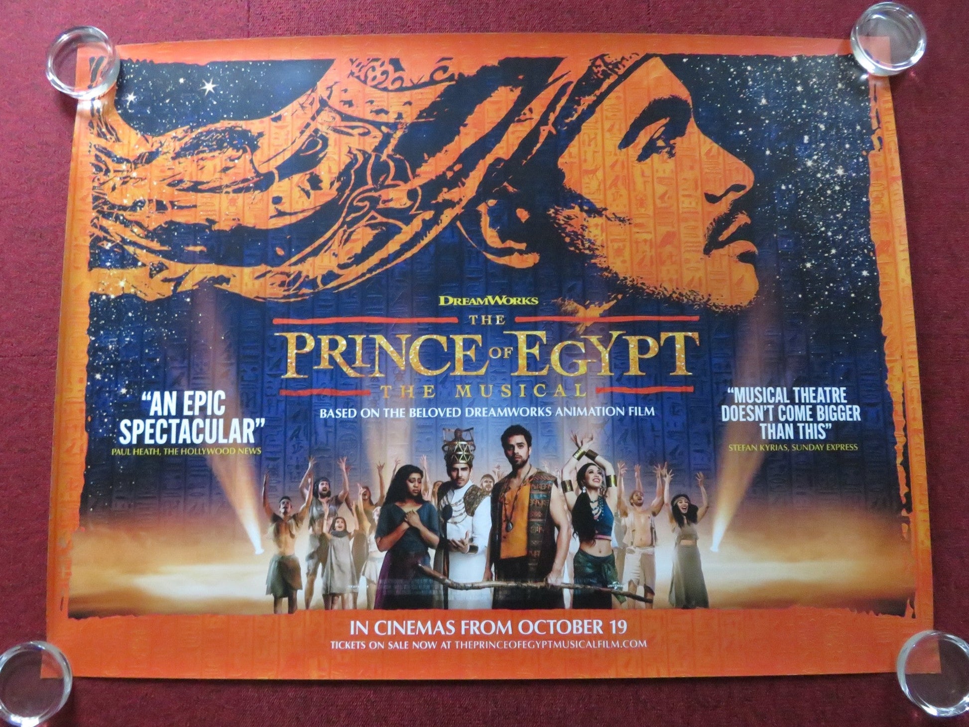 THE PRINCE OF EGYPT: LIVE FROM THE WEST END UK QUAD ROLLED POSTER L. BRADY 2023 Rendezvous Cinema Movie posters