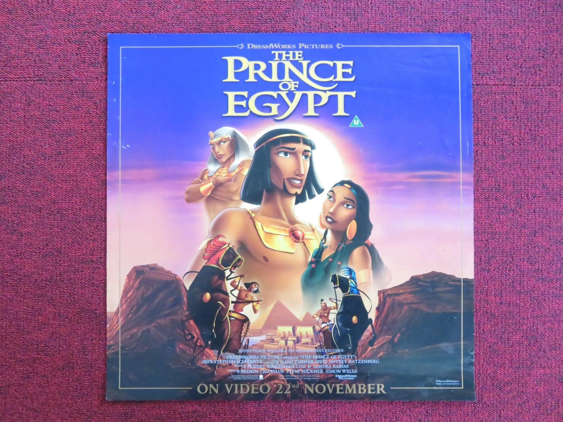 THE PRINCE OF EGYPT VHS VIDEO POSTER VAL KILMER RALPH FIENNES 1998 Rendezvous Cinema Movie posters