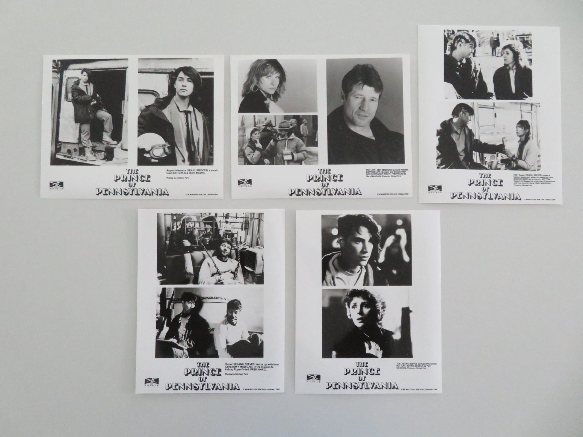 THE PRINCE OF PENNSYLVANIA MOVIE STILL PHOTO LOT OF 5 KEANU REEVES F. WARD 1988 Movie posters