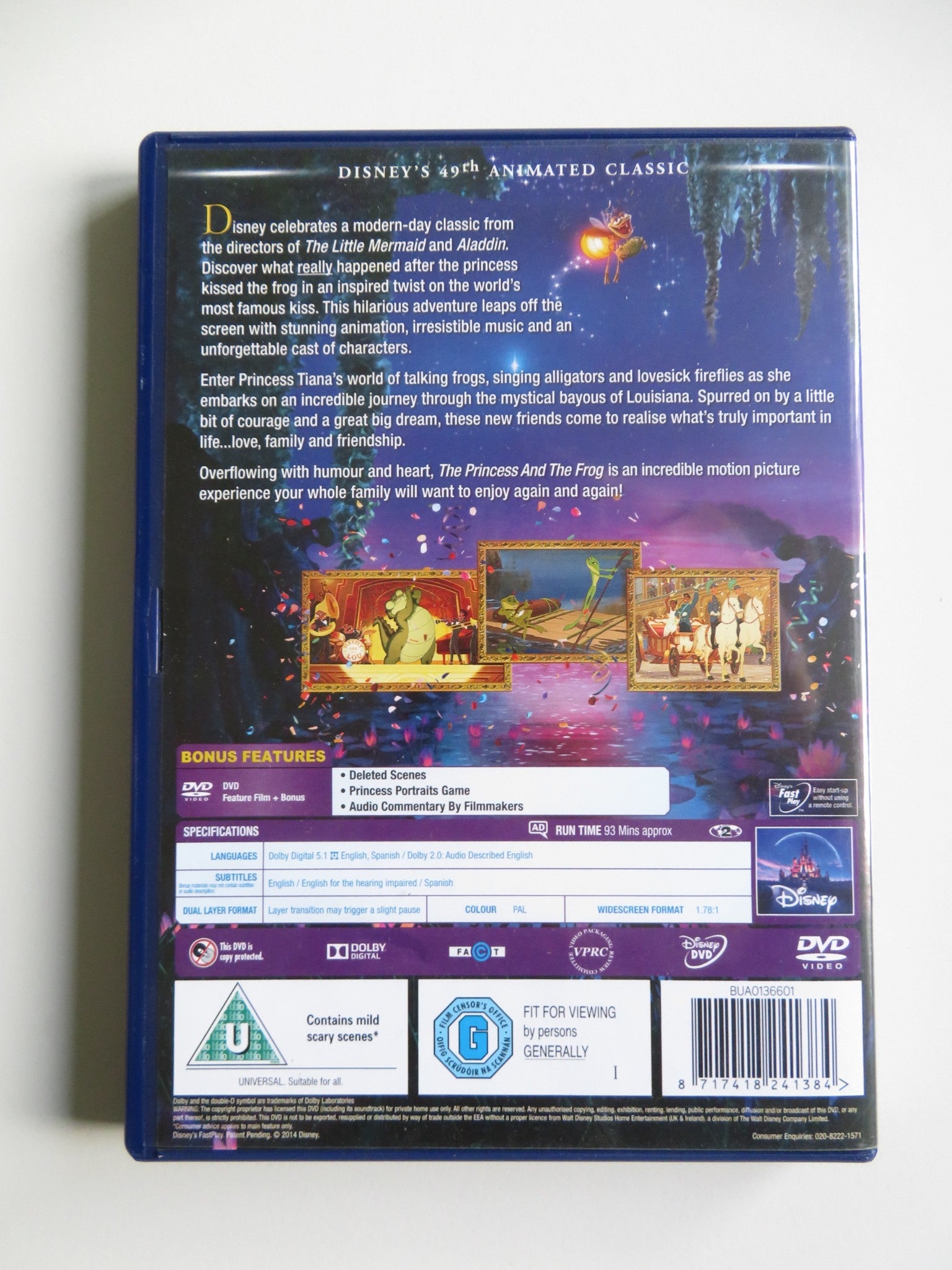 THE PRINCESS AND THE FROG (DVD) DISNEY ANIKA NONI ROSE BRUNO CAMPO 2009 REGION 2 - Rendezvous Cinema