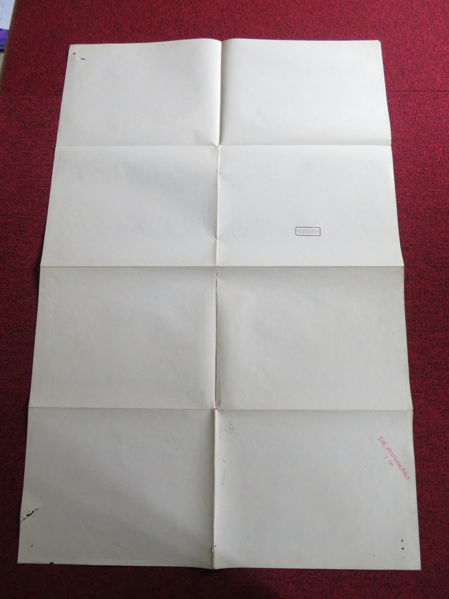 THE PROFESSIONALS - B FOLDED US ONE SHEET POSTER BURT LANCASTER LEE MARVIN 1966 Rendezvous Cinema Movie posters