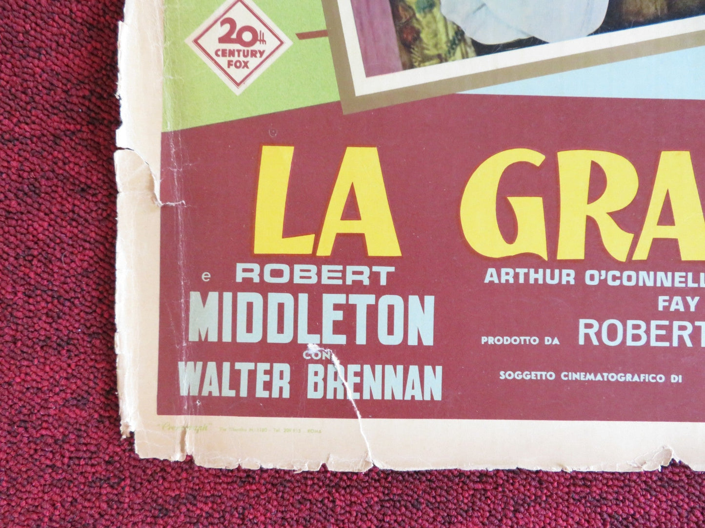 THE PROUD ONES - A ITALIAN FOTOBUSTA POSTER ROBERT RYAN VIRGINIA MAYO 1956 Rendezvous Cinema Movie posters