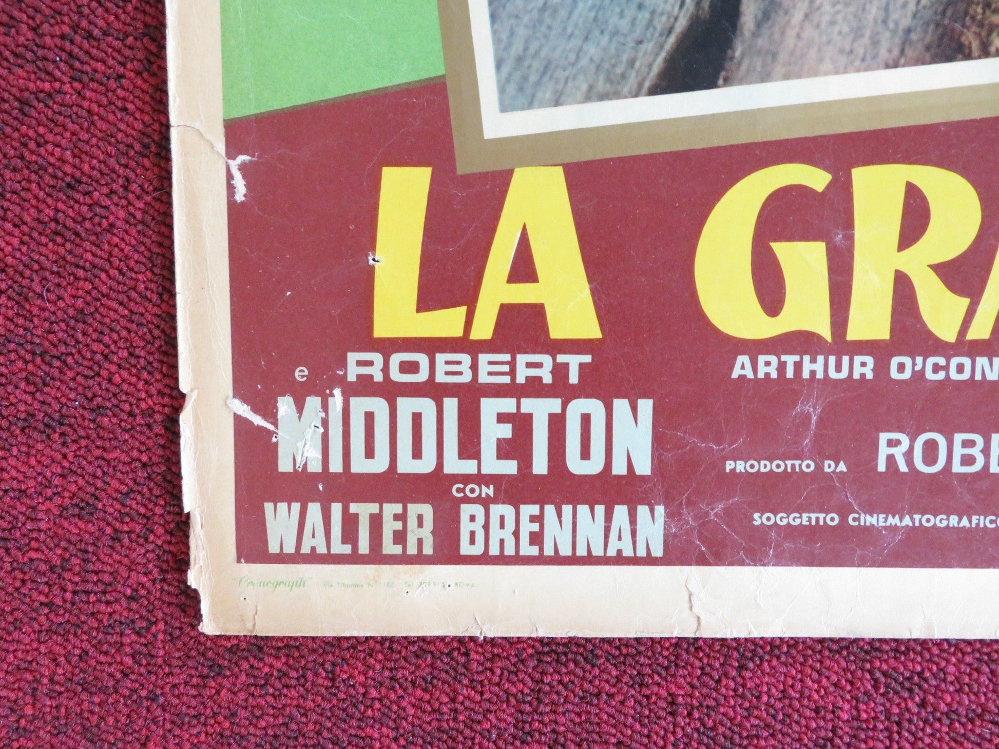 THE PROUD ONES - C ITALIAN FOTOBUSTA POSTER ROBERT RYAN VIRGINIA MAYO 1956 Rendezvous Cinema Movie posters