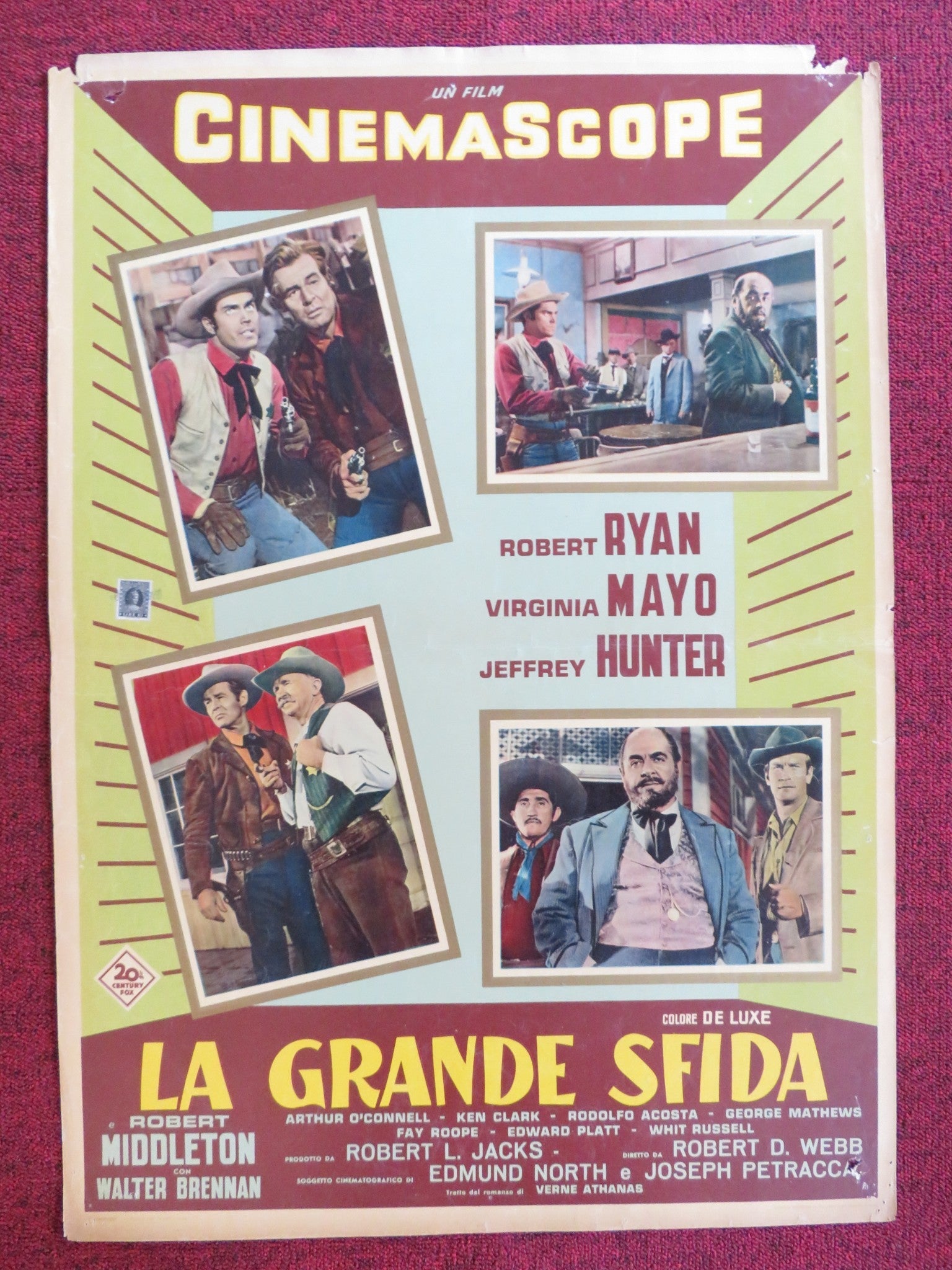 THE PROUD ONES - E ITALIAN FOTOBUSTA POSTER ROBERT RYAN VIRGINIA MAYO 1956 Rendezvous Cinema Movie posters