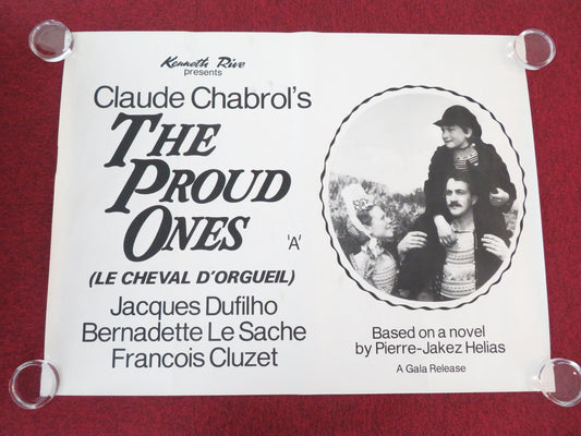 The Proud Ones UK Quad Rolled Poster Jacques Dufilho Bernadette Le Saché 1980 Movie posters