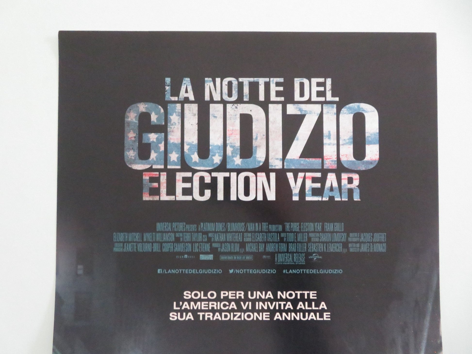 The Purge: Election Year Italian Locandina Poster Frank Grillo Mitchell 2016 Movie posters