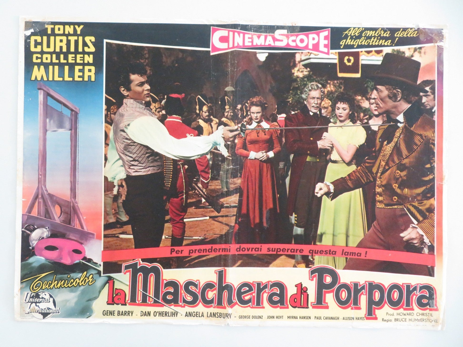 THE PURPLE MASK ITALIAN FOTOBUSTA POSTER TONY CURTIS COLLEEN MILLER 1955 Movie posters