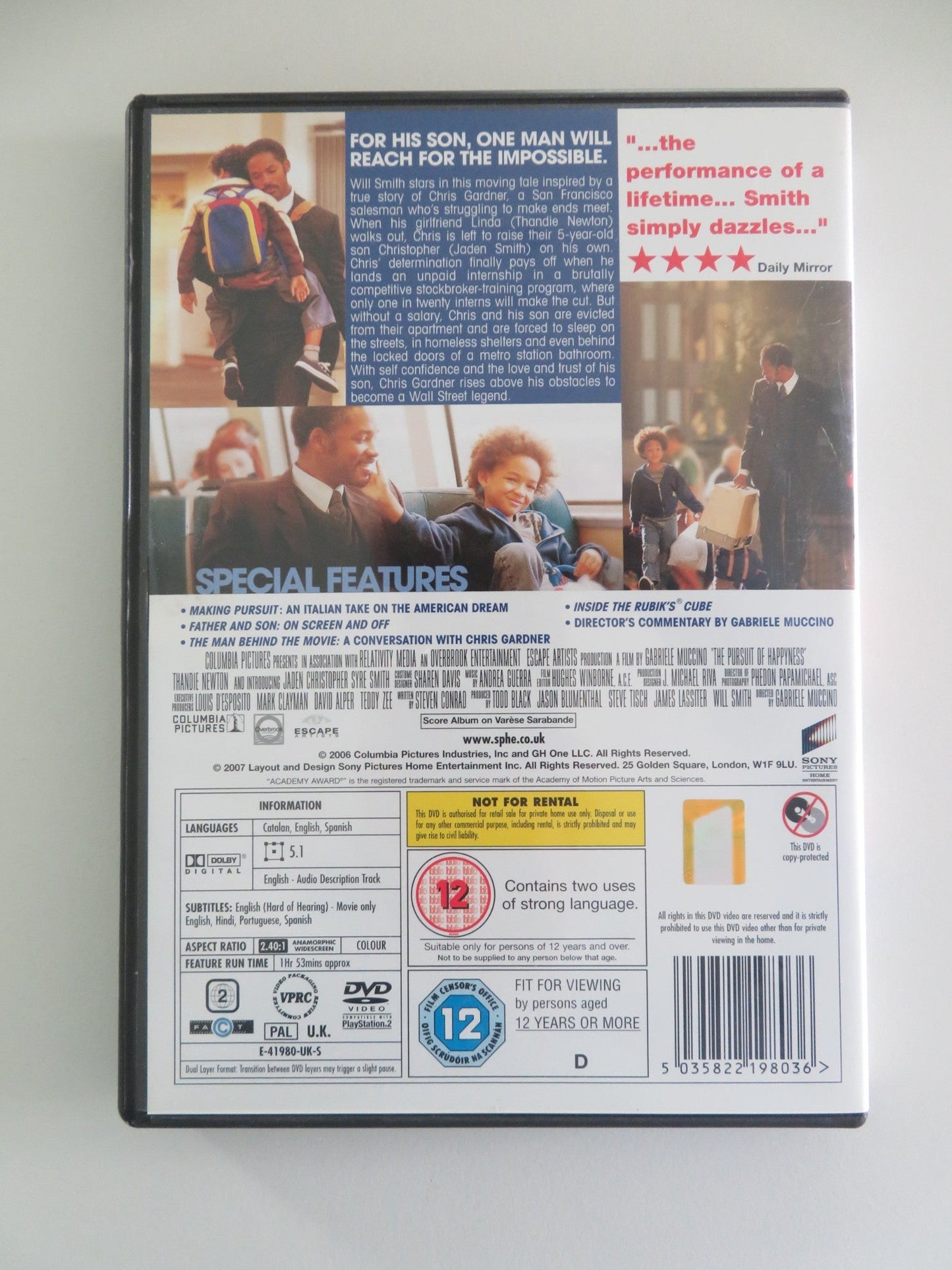 The Pursuit of Happyness (DVD) Will Smith Jaden Smith 2006 Region 2 Movie posters