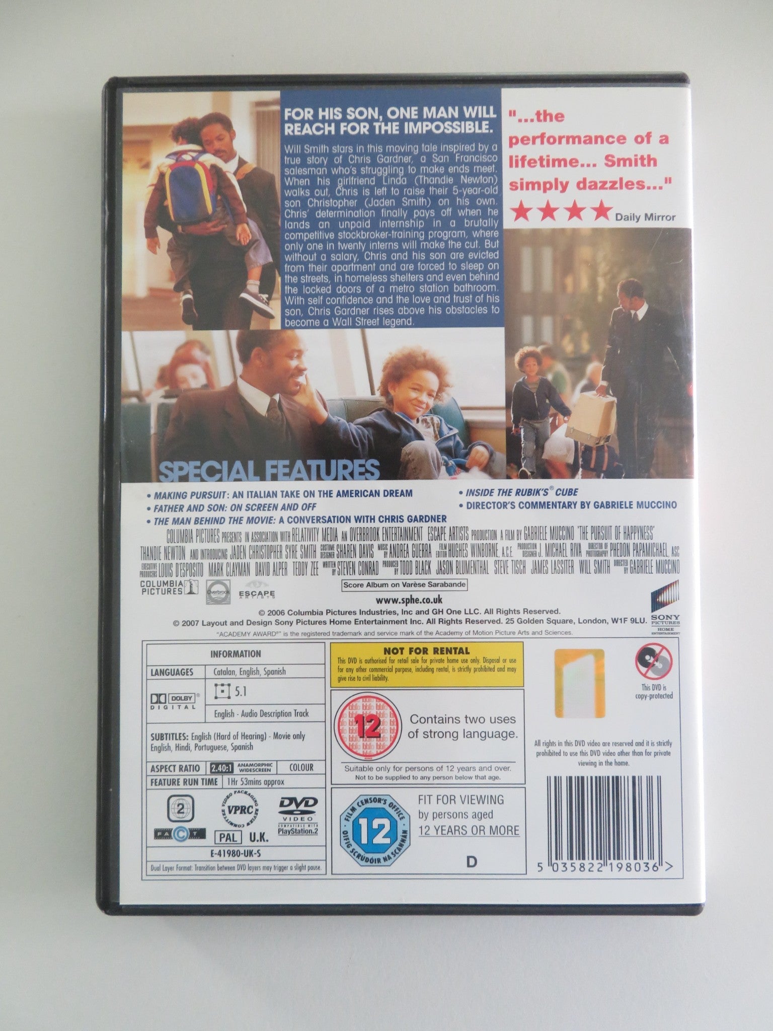 The Pursuit of Happyness (DVD) Will Smith Jaden Smith 2006 Region 2 Movie posters