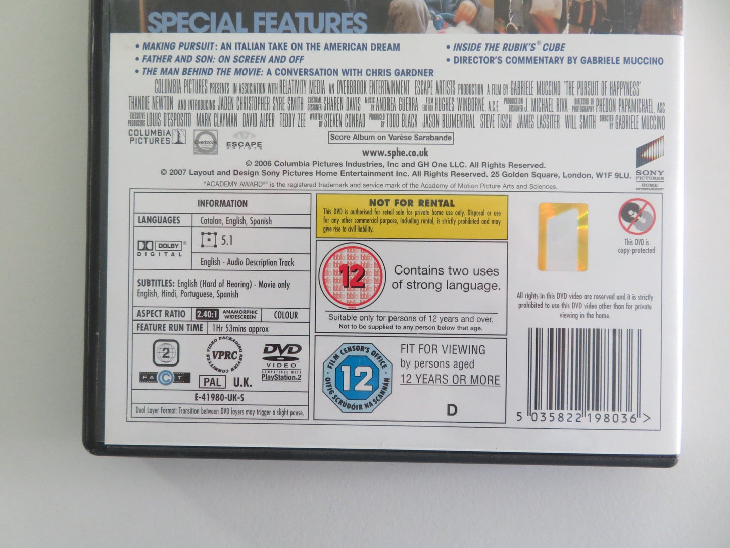 The Pursuit of Happyness (DVD) Will Smith Jaden Smith 2006 Region 2 Movie posters