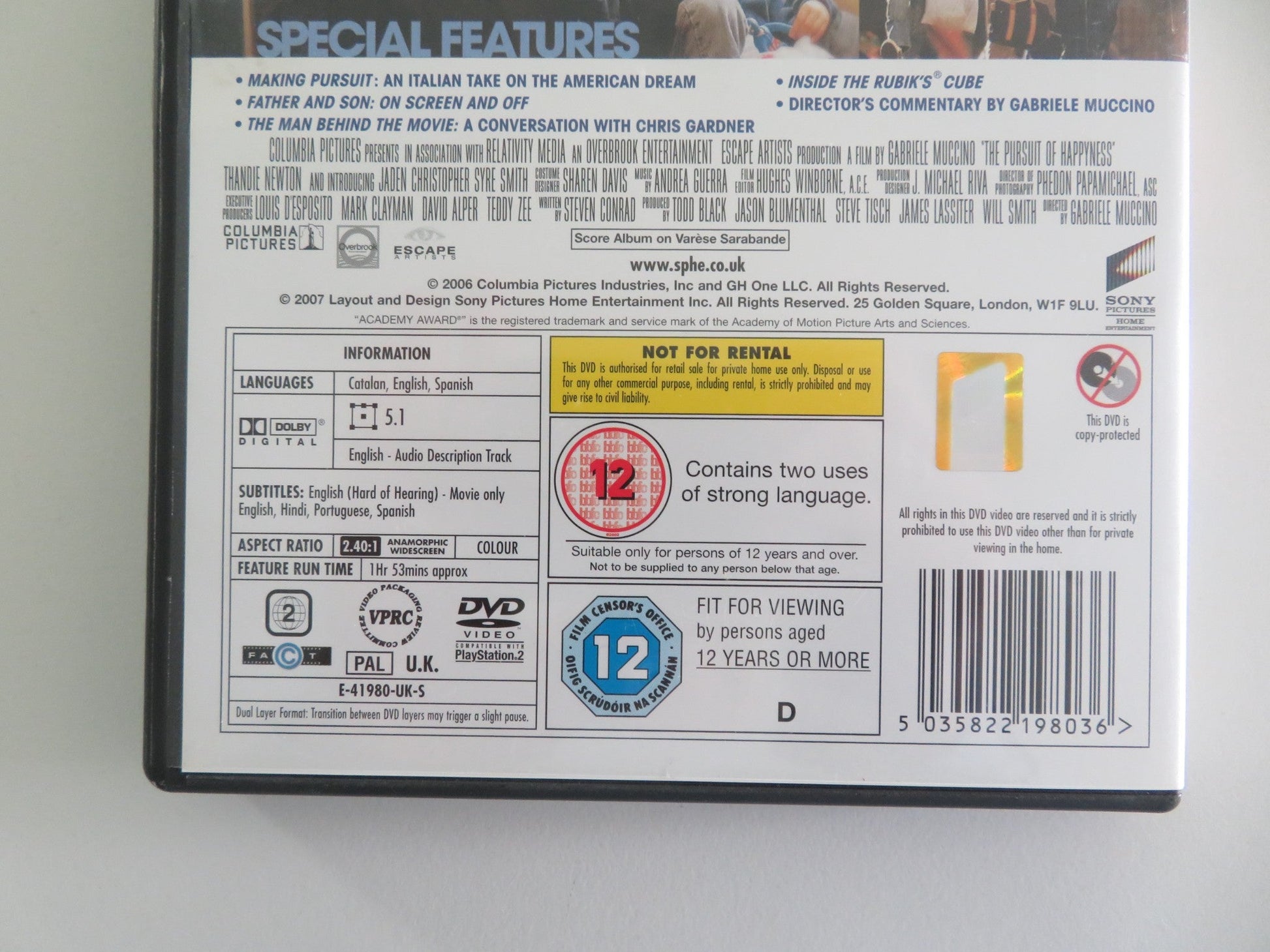The Pursuit of Happyness (DVD) Will Smith Jaden Smith 2006 Region 2 Movie posters
