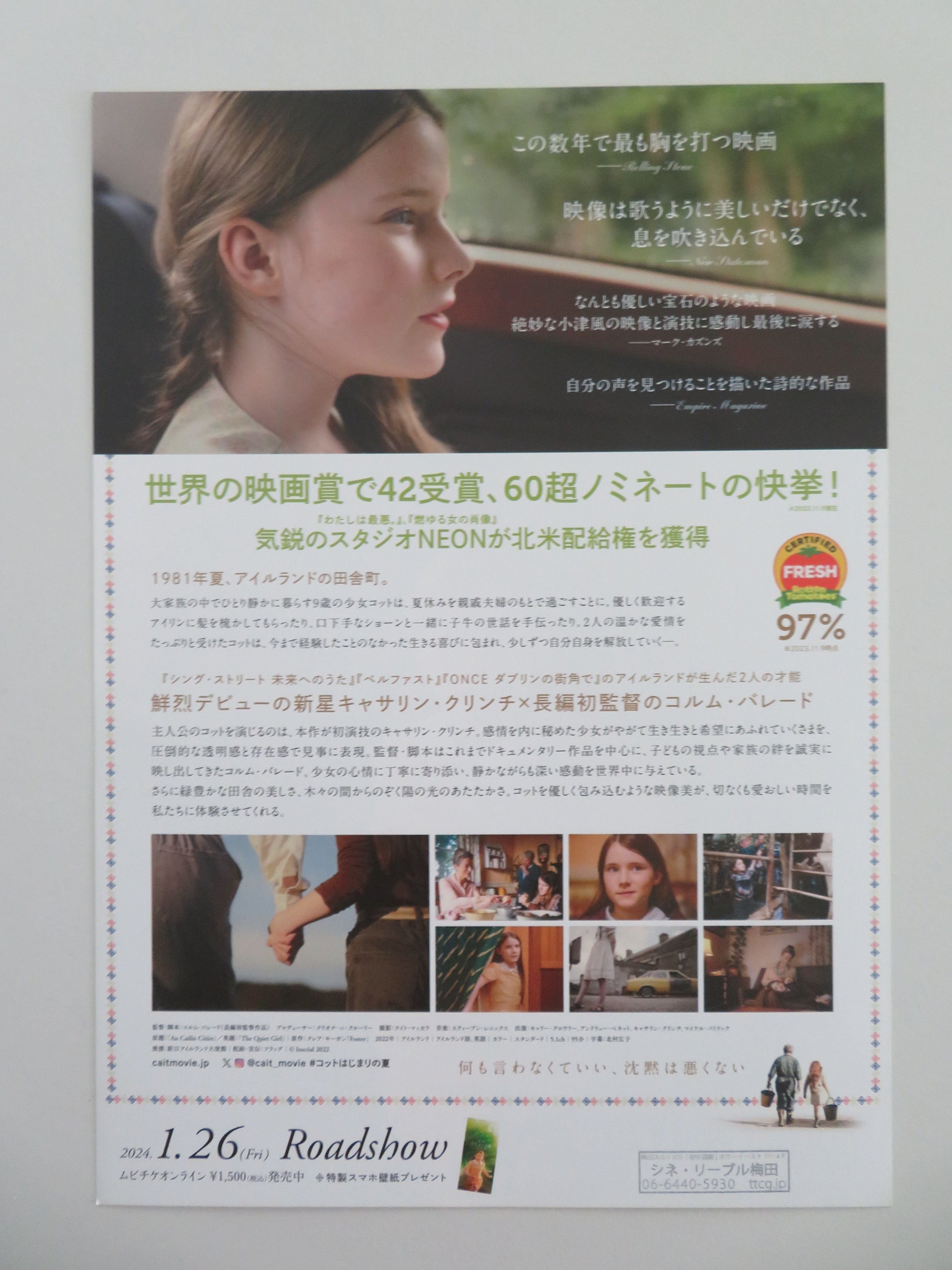 The Quiet Girl Japanese Chirashi (B5) Poster Crowley Bennett 2022 Movie posters