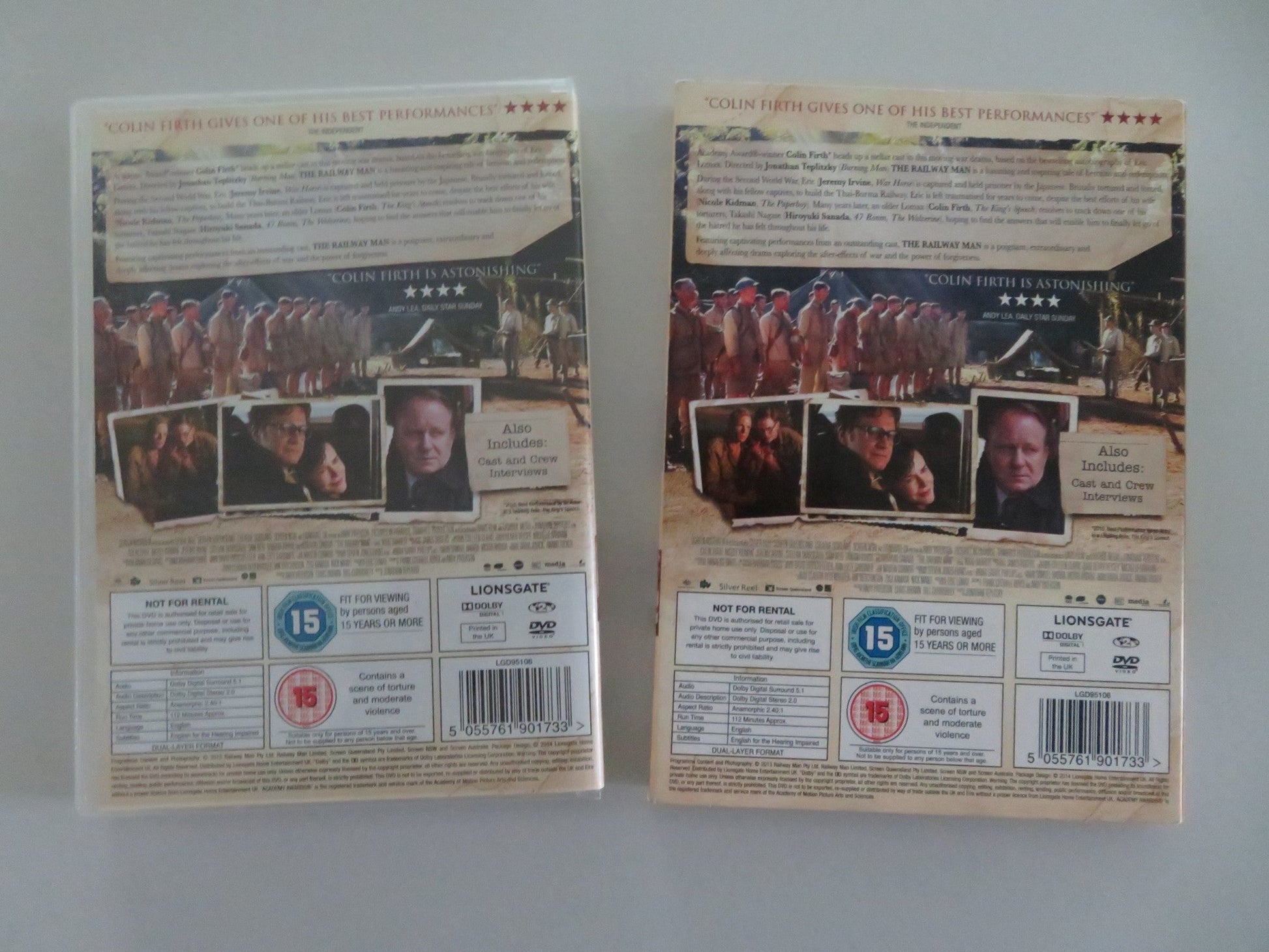 THE RAILWAY MAN (DVD) COLIN FIRTH JEREMY IRVINE 2013 REGION 2 Movie posters