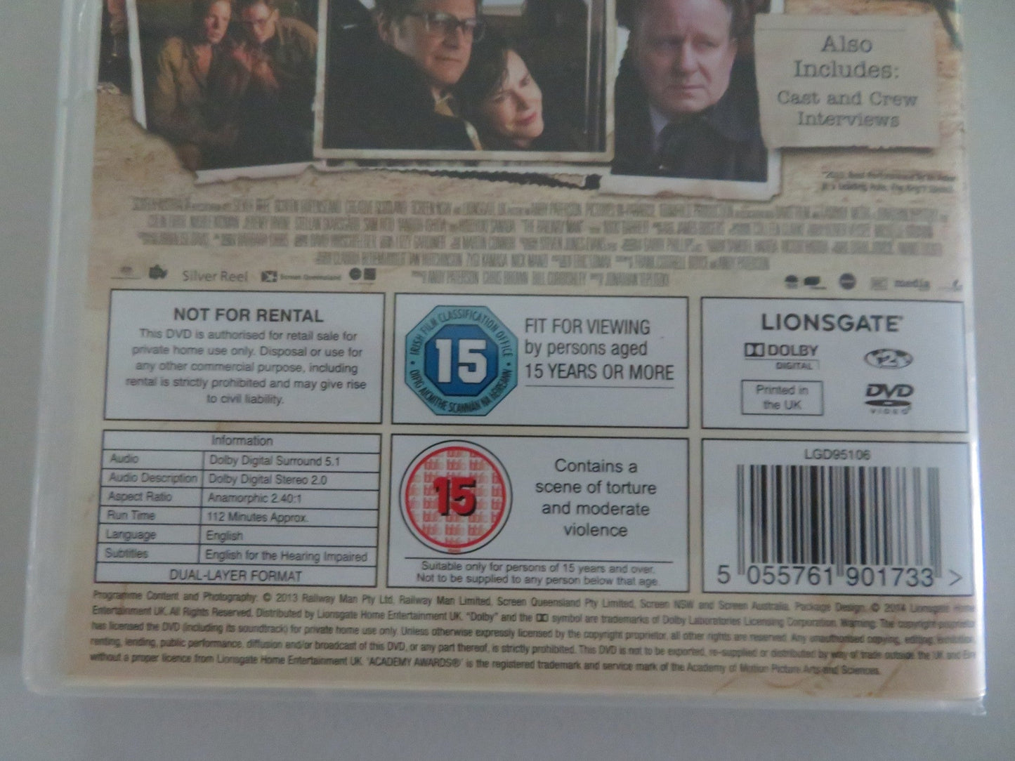 THE RAILWAY MAN (DVD) COLIN FIRTH JEREMY IRVINE 2013 REGION 2 Movie posters