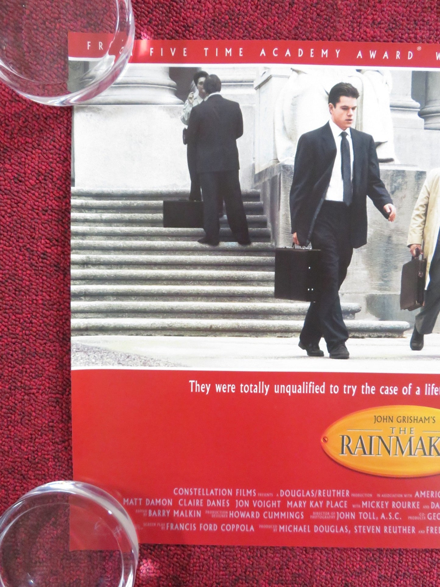 THE RAINMAKER UK MINI QUAD POSTER MATT DAMON DANNY DEVITO 1997 Rendezvous Cinema Movie posters