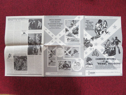 THE REBEL ROUSERS UNCUT PRESS BOOK FOLDED JACK NICHOLSON CAMERON MITCHELL 1970 Rendezvous Cinema Movie posters