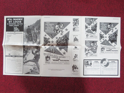 THE REBEL ROUSERS UNCUT PRESS BOOK FOLDED JACK NICHOLSON CAMERON MITCHELL 1970 Rendezvous Cinema Movie posters